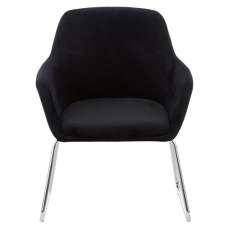 Porrima Fabric Chair in Black With Stainless Steel Legs    - UK