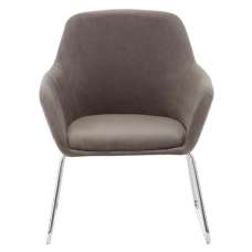 Porrima Fabric Chair in Grey With Stainless Steel Legs    - UK