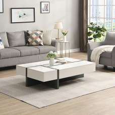 Storm High Gloss Storage Coffee Table In White And Grey - UK