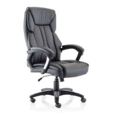 Stratford PU Leather High Back Home And Office Chair In Black - UK