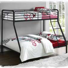 Burg Metal Children Double Bunk Bed In Black - UK