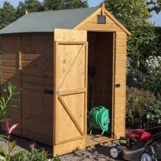 Stroden Wooden Garden Security Apex Shed In Honey Brown 6x4 - UK