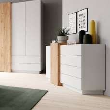 Sturgis Wooden Sideboard With 2 Doors 4 Drawers In White And Oak - UK