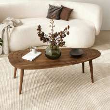 Suelo Oval Beech Wood Coffee Table in Walnut - UK