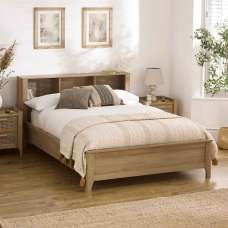 Sumter Wooden King Size Bed in Brown - UK