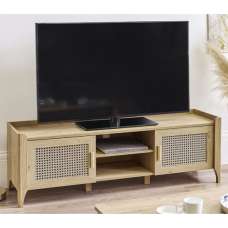Sumter Wooden TV Stand With 2 Doors In Oak - UK