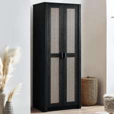 Sumter Wooden Wardrobe With 2 Doors - Black - UK