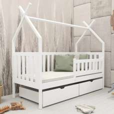 Suva Storage Wooden Single Bed In White - UK