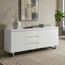 Sydney High Gloss Sideboard with 3 Doors and 3 Drawers in White - UK