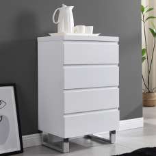 Sydney High Gloss Chest Of 4 Drawers In White - UK
