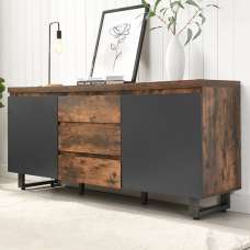 Sydney Sideboard With 2 Door 3 Drawer In Rustic Oak - UK