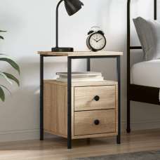 Syracuse Wooden Bedside Cabinet With 2 Drawers - Sonoma Oak - UK