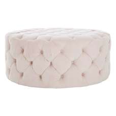 Syria Upholstered Fabric Footstool In Muted Pink - UK