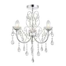 Tabitha 3 Lights Semi Flush Ceiling Light In Polished Chrome - UK