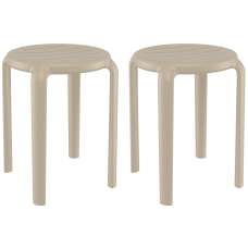 Tacoma Taupe 45cm Polypropylene Stools In Pair - UK