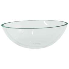 Tacoma Oval Countertop Basin Without Waste 500mm Wide 0TH - Clear Glass - UK