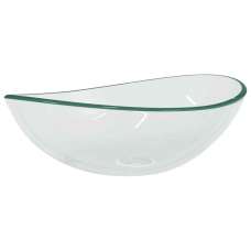 Tacoma Oval Countertop Basin Without Waste 545mm Wide 0TH - Clear Glass - UK