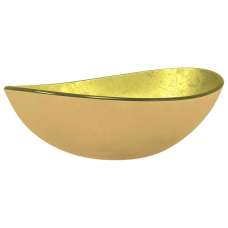 Tacoma Oval Countertop Basin Without Waste 545mm Wide 0TH - Gold Glass - UK