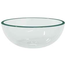 Tacoma Round Countertop Basin Without Waste 300mm Wide 0TH - Clear Glass - UK