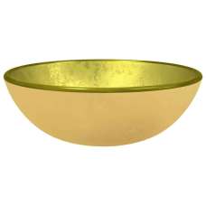 Tacoma Round Countertop Basin Without Waste 350mm Wide 0TH - Gold Glass - UK