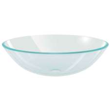 Tacoma Round Countertop Basin Without Waste 420mm Wide 0TH - Clear Glass - UK