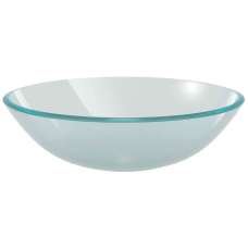Tacoma Round Countertop Basin Without Waste 420mm Wide 0TH - Frosted Glass - UK