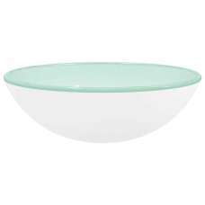 Tacoma Round Countertop Basin Without Waste 420mm Wide 0TH - White Glass - UK