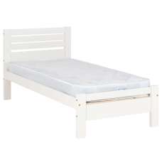 Talox Wooden Single Bed In White - UK