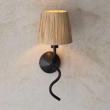 Tampa Fabric Wall Light In Matt Black - UK