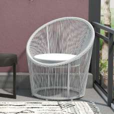 Tampere Woven Resin Outdoor Lounge Chair In Light Grey - UK