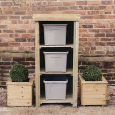 Tarkio Wooden Garden Bin Store Without Door In Natural - UK