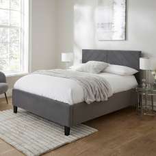 Tarvion Fabric Ottoman Storage Double Bed in Grey - UK