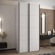 Tarzana Wooden Wardrobe With 2 Sliding Doors In White - UK