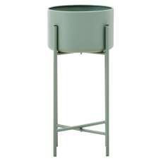Tavira Large Metal Floor Standing Planter In Green - UK