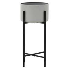 Tavira Large Metal Floor Standing Planter In Grey And Black - UK