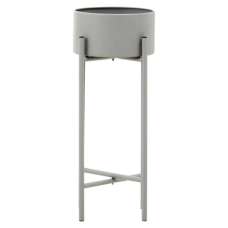 Tavira Small Metal Floor Standing Planter In Grey - UK
