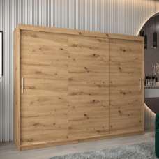 Tavira Wooden Wardrobe 3 Sliding Doors 250cm In Artisan Oak - UK