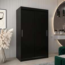 Tavira Wooden Wardrobe 2 Sliding Doors 120cm In Black - UK