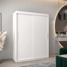 Tavira Wooden Wardrobe 2 Sliding Doors 150cm In White - UK