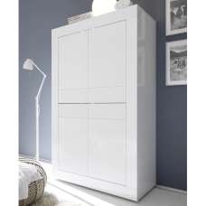 Taylor High Gloss Highboard With 4 Doors In White - UK