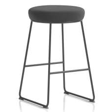 Teaneck Fabric Stool With Metal Frame In Black - UK