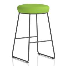 Teaneck Fabric Stool With Metal Frame In Myrrh Green - UK
