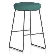 Teaneck Fabric Stool With Metal Frame In Quest Kelp - UK