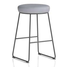 Teaneck Fabric Stool With Metal Frame In Quest Shell - UK