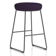 Teaneck Fabric Stool With Metal Frame In Tansy Purple - UK