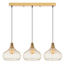 Teldamla 3 Light Metal Ceiling Pendant Light in Gold - UK