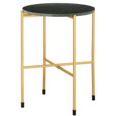 Telluride Green Marble Top Side Table With Gold Legs - UK