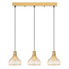 Telyildo 3 Light Metal Ceiling Pendant Light in Gold - UK