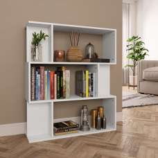 Tenley Wooden Bookcase And Room Divider In White - UK