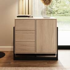 Terrell Wooden Sideboard With 1 Door 3 Drawers In Oak - UK